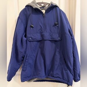 J. Crew Royal Blue Hooded Pullover Puffer